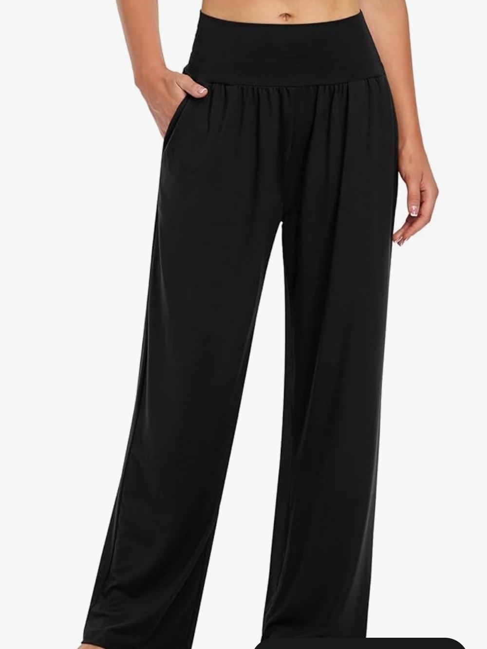 Black Boot Flare Lounge Pants with High Waist